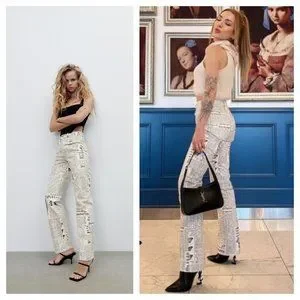 We Are New Jeans 限定版セット 白 Zara White Jeans THE NEW DADDY Size 2 Raw Edge 32” Inseam | eBay